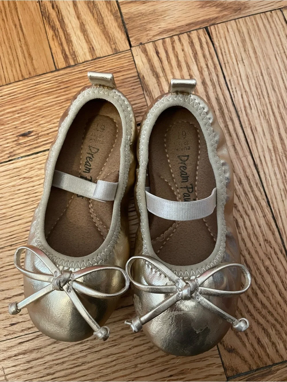 Girls' Metallic Gold Ballet Flats